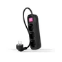 Nanocable Regleta de 3 Tomas con Interruptor, 1.4 m, Negra